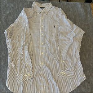 Ralph Lauren Black and White Striped Button Down Shirt